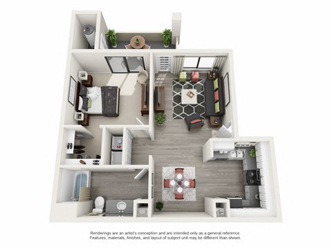 Mountain Park Ranch Apartments Artesa 3D Furnished Floor Plan